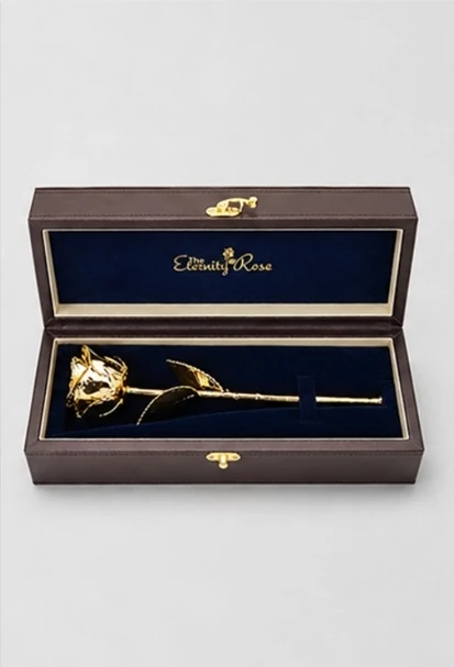 Gold-Dipped Rose Stitched PU Leather Case